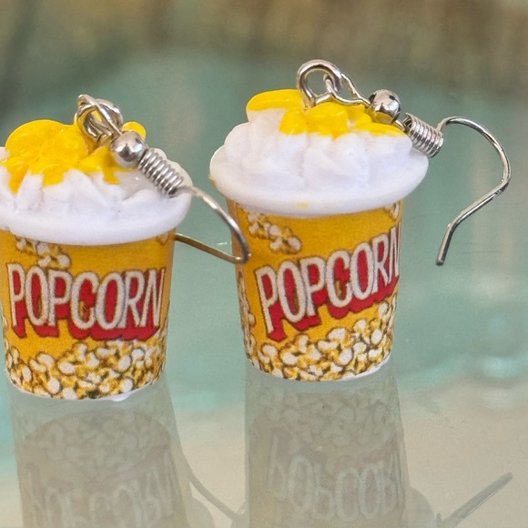 Novelty Pop Corn Dangle Earrings - Picture 8 of 10